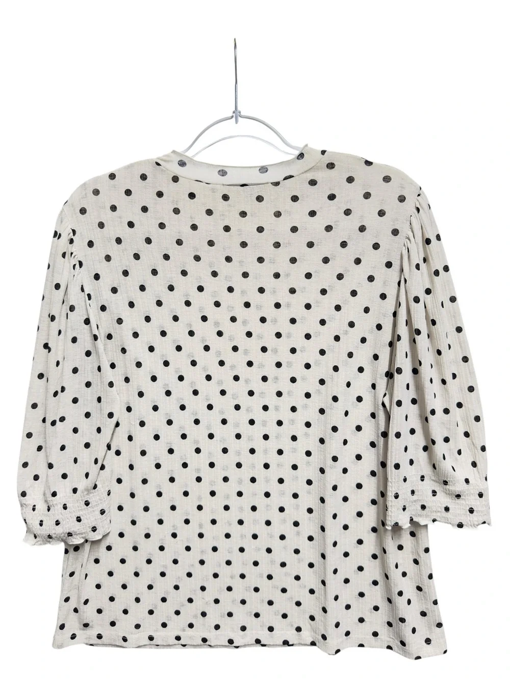 Gauzy Knit Polka Dot Blouse Top